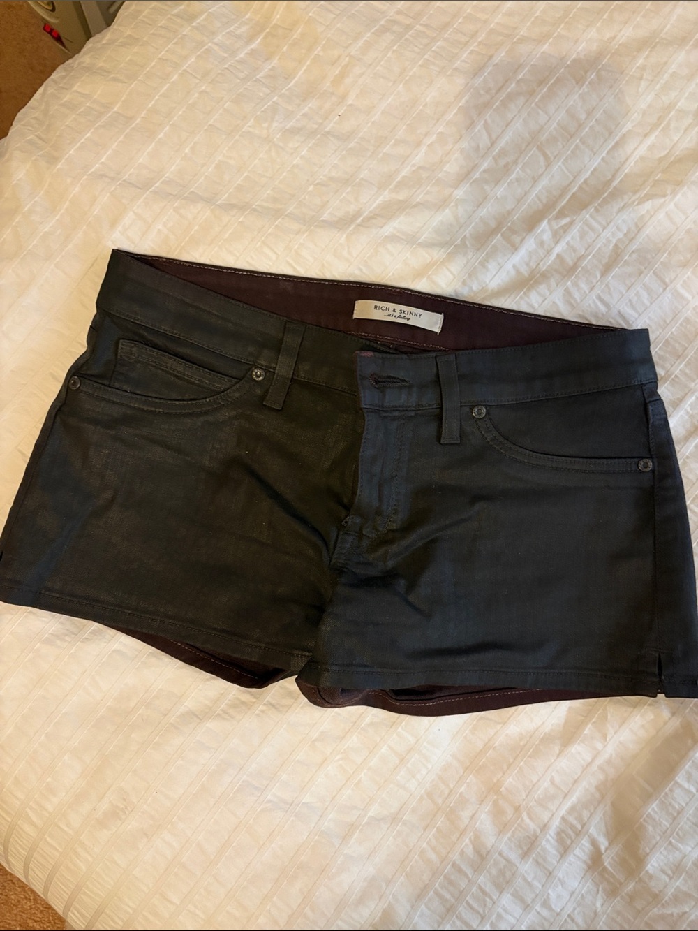 Rich & Skinny Black Low-Rise Denim Shorts